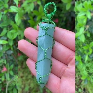 Wire Wrapped Aventurine Crystal Point Pendant